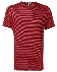 Мужская красная футболка с круглым вырезом в горизонтальную полоску от Isabel Marant