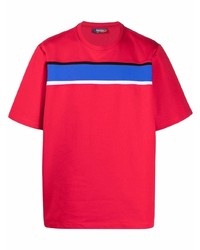 Мужская красная футболка с круглым вырезом в горизонтальную полоску от Just Don
