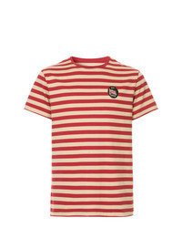 Мужская красная футболка с круглым вырезом в горизонтальную полоску от Kent & Curwen