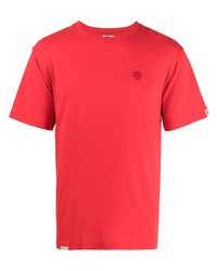 Мужская красная футболка с круглым вырезом с вышивкой от AAPE BY A BATHING APE