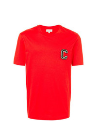 Мужская красная футболка с круглым вырезом с вышивкой от CK Calvin Klein