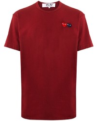 Мужская красная футболка с круглым вырезом с вышивкой от Comme Des Garcons Play