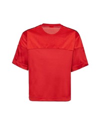 Мужская красная футболка с круглым вырезом с вышивкой от Fendi