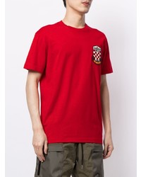 Мужская красная футболка с круглым вырезом с вышивкой от DSQUARED2