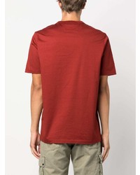 Мужская красная футболка с круглым вырезом с вышивкой от C.P. Company