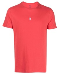 Мужская красная футболка с круглым вырезом с вышивкой от Polo Ralph Lauren