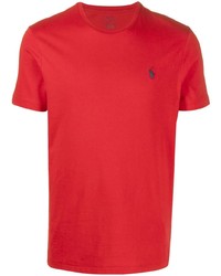 Мужская красная футболка с круглым вырезом с вышивкой от Polo Ralph Lauren
