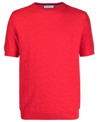 Мужская красная футболка с круглым вырезом с камуфляжным принтом от Manuel Ritz