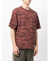 Мужская красная футболка с круглым вырезом с леопардовым принтом от Kenzo