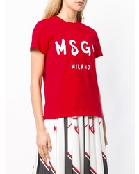 Женская красная футболка с круглым вырезом с принтом тай-дай от MSGM