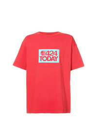 Мужская красная футболка с круглым вырезом с принтом от 424