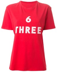 Женская красная футболка с круглым вырезом с принтом от 6397