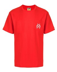 Мужская красная футболка с круглым вырезом с принтом от A Bathing Ape