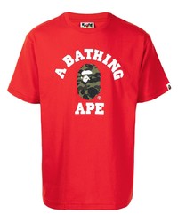 Мужская красная футболка с круглым вырезом с принтом от A Bathing Ape