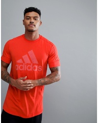 Мужская красная футболка с круглым вырезом с принтом от adidas