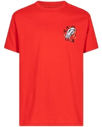 Мужская красная футболка с круглым вырезом с принтом от Anti Social Social Club