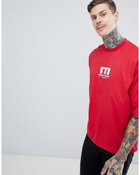 Мужская красная футболка с круглым вырезом с принтом от ASOS DESIGN