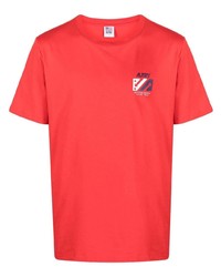 Мужская красная футболка с круглым вырезом с принтом от AUTRY
