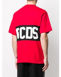 Мужская красная футболка с круглым вырезом с принтом от Gcds