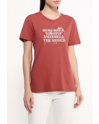 Женская красная футболка с круглым вырезом с принтом от Billabong