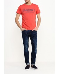 Мужская красная футболка с круглым вырезом с принтом от BLEND