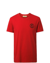 Мужская красная футболка с круглым вырезом с принтом от Burberry