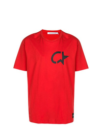 Мужская красная футболка с круглым вырезом с принтом от Calvin Klein Jeans
