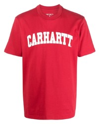 Мужская красная футболка с круглым вырезом с принтом от Carhartt WIP