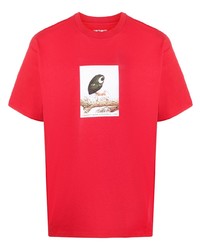 Мужская красная футболка с круглым вырезом с принтом от Carhartt WIP