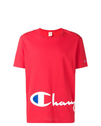 Мужская красная футболка с круглым вырезом с принтом от Champion