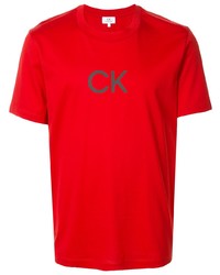 Мужская красная футболка с круглым вырезом с принтом от CK Calvin Klein