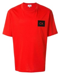 Мужская красная футболка с круглым вырезом с принтом от CK Calvin Klein