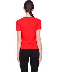 Женская красная футболка с круглым вырезом с принтом от Comme des Garcons