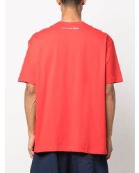 Мужская красная футболка с круглым вырезом с принтом от Comme Des Garcons SHIRT