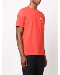 Мужская красная футболка с круглым вырезом с принтом от PS Paul Smith