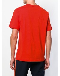 Мужская красная футболка с круглым вырезом с принтом от Calvin Klein Jeans