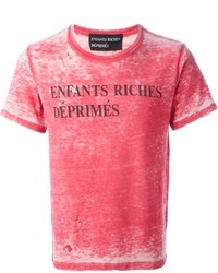 Женская красная футболка с круглым вырезом с принтом от Enfants Riches Deprimes