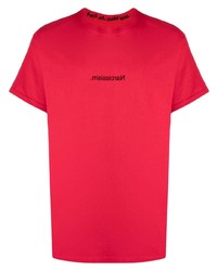 Мужская красная футболка с круглым вырезом с принтом от F.A.M.T.