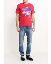 Мужская красная футболка с круглым вырезом с принтом от F5