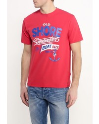 Мужская красная футболка с круглым вырезом с принтом от F5