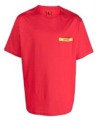 Мужская красная футболка с круглым вырезом с принтом от Ferrari