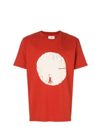 Мужская красная футболка с круглым вырезом с принтом от Folk