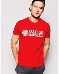 Мужская красная футболка с круглым вырезом с принтом от Franklin & Marshall