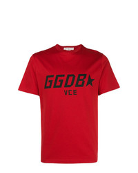 Мужская красная футболка с круглым вырезом с принтом от Golden Goose Deluxe Brand