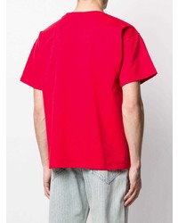 Мужская красная футболка с круглым вырезом с принтом от PACCBET