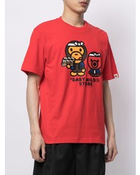 Мужская красная футболка с круглым вырезом с принтом от *BABY MILO® STORE BY *A BATHING APE®