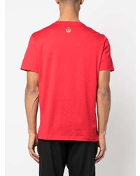 Мужская красная футболка с круглым вырезом с принтом от Billionaire