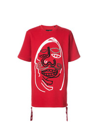 Мужская красная футболка с круглым вырезом с принтом от Haculla