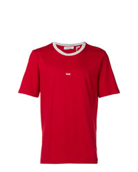 Мужская красная футболка с круглым вырезом с принтом от Helmut Lang