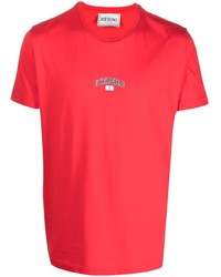 Мужская красная футболка с круглым вырезом с принтом от Iceberg